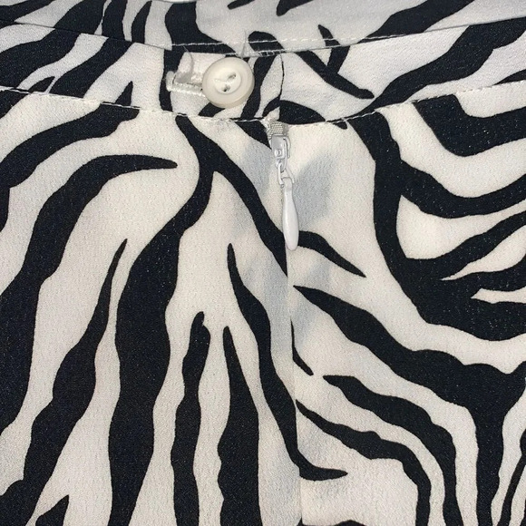 Vintage Katherine Kay Zebra Print Beaded Black White Skirt Size 12 - Picture 5 of 5